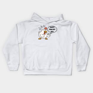 Happy Poultry Day-Funny Chicken Kids Hoodie